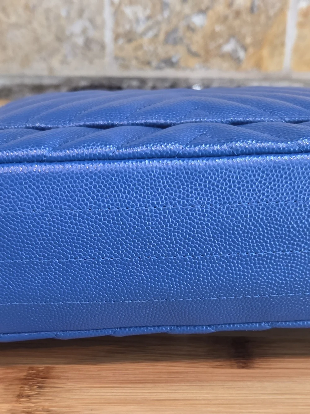 Chanel Chevron Caviar Leather Flap Bag in Navy Blue